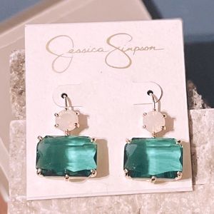 Jessica Simpson Mixed Stone Double Drop Earrings